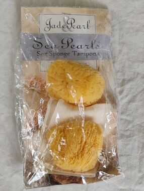 Sea Sponge Tampons 2 Reusable Sponges With Cotton Bag Environmental Healthy